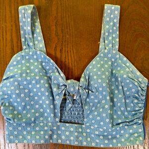 Tie front, side zip Crop Top